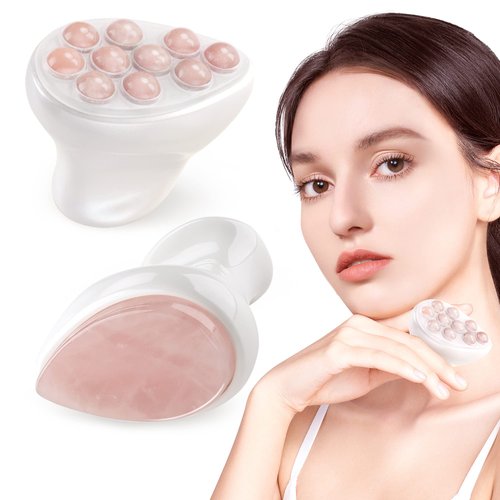 BEAUTYFACTOR Ice Jade Roller & Gua Sha Facial Tools Face Roller for Skin Care,Facial Roller Gua Sha Tool for Puffiness and Redness Reducing Skin Care Routine,Mothers Day Gifts