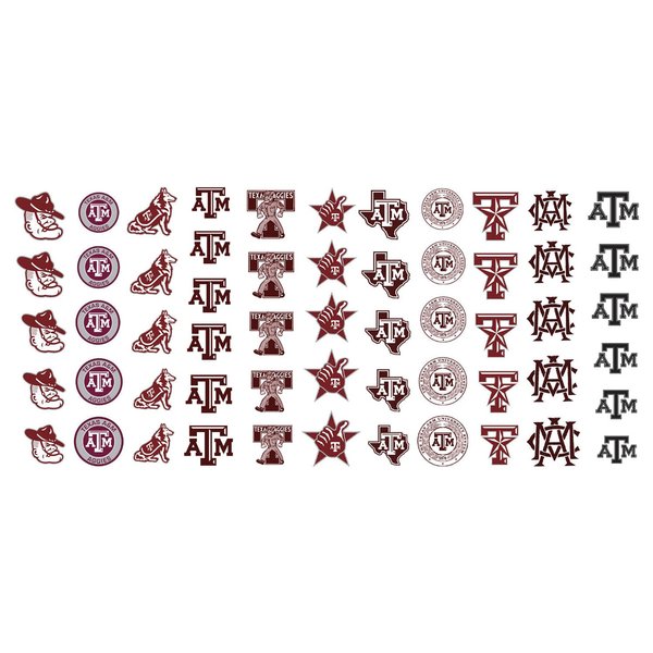 Sports Team for Texas, AM College Waterslide Nail Art Decals - Salon Quality!