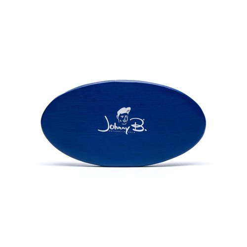 JOHNNY B. Professional Oval Beard Grooming Brush, 100% Boar Bristles (Blue)