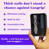 LuxGrip Nail Clipper for Thick Nails. Nail Clipper for Thick, Ingrown Nails. German Nail Clipper. Wide Open Toenail Clippers for Seniors Thick Nails. No Splash Nail Clippers - BLACK (Black)