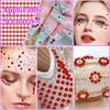 1799 Pcs 4 Sheets Rhinestone Stickers 3/4/5/6 mm Self Adhesive Rhinestones Gems for Face Eyes Makeup Hair Body (Red-3/4/5/6mm)