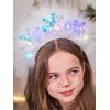 GORTIN Light up Snowflakes Headband LED Christmas Headband Glowing Feather Hair Band Xmas Holiday Party Costume Hair Accessories for Women and Girls