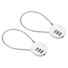 PATIKIL Combination Lock 8 Inch, 2 Pcs 3 Digit Outdoor Waterproof Code Padlock with Wire Rope for Luggage Gym Locker Fence Toolbox Backpack, White