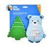 The Dodo Woodland Animals Stuffingless 2pc Dog Toy Set: Bear & Tree; No Plush Squeaky Bear Flattie Dog Toy + Rubber Tree Chew Toy; Durable Toys for Dogs