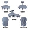 PHOVSUV 2pcs Shampoo Brush Hair Scalp Massager,100% Silicone Scalp Scrubber,Scalp Exfoliator for Stress Relax Hair Growth(Black+Grey)