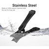 MOOSEC Luxury Stainless Steel Nail Clippers with Catcher - Perfect for Thick Nails (BLACK)