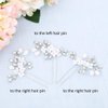 UNSUTUO Bride White Flower Wedding Hair Pins Clips Rhinestone Silver Bridal Hair Piece Accessories for Women, Set of 3 (Silver)