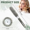 Beauty Carves Round Hair Brush, 25 mm Barrel with 2 Clips – Blowout Brush with Flexible Nylon 66 Bristles - Nano Ionic Heat Resistant Tech for Professional Curling, Styling & Shining Texture
