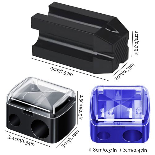 Caliee 3 Pack Makeup Pencil Sharpener 4 in 1 Eyebrow Makeup Sharpening Tool Duckbill Shape Eyebrow Pencil Sharpener Travel-Friendly Cosmetic Pencil Sharpener Set