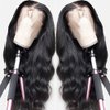 Segsavor 13x4 lace front wigs human hair 180% density Brazilian Virgin Hair Glueless Human Hair Wigs Pre Plucked Body Wave Hd Lace Frontal Human Wigs for Black Women (natural color, 18inch)