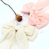 Ambesi Big Bow Hair Clips 2pcs, Long Tail French hair Bows for Women Girl, Pink Beige Bow Hair Barrette, Soft Bow Hair Dress Up Accessories Decor for Birthday/Bachelorette Party/Wedding