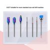 MelodySusie Nail Drill Bits Set, 7pcs Tungsten Carbide Diamond Nail Drill Bits for Acrylic Nails Poly Gel Cuticle Remove, 3/32'' Professional Nail Bits for Nail Drill Efile, Manicure Pedicure Tools