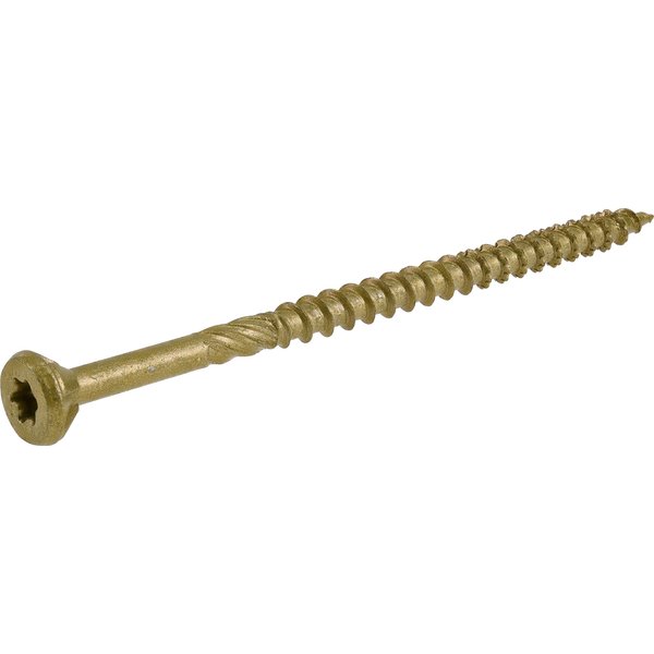 Power Pro 48603 Wood Screws, #10 x 3-1/2", Premium Outdoor Deck Screws, Rust Resistant, Epoxy Coated Bronze, 1lb Box, 59 pcs