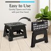 Handy Laundry Folding Step Stool - The Lightweight Step Stool is Sturdy Enough to Support Adults and Safe Enough for Kids. Opens Easy with One Flip. Great for Kitchen, Bathroom or Bedroom. (Black)