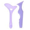 ysuovuf 2Pcs Eyeliner Stencils, 5 in 1 Silicone Winged Tip for Eyebrows Eyelashes Lip Line Aid, Mascara Shield and Applicator Pads, Silicone Eye Makeup Tool Set for Beginners, (VIOLET)