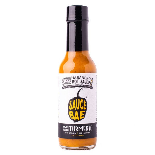 SAUCE BAE Skinny Habanero Hot Sauce - With Pineapple & Turmeric, Low Sodium, All Natural, Sweet Mild Heat - Featured On Hot Ones, 5 oz