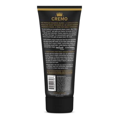 Cremo Barber Grade Reserve Blend Shave Cream for Cuts and Razor Burn, 6 Fl Oz