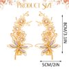 Yean Gold Dragonfly Wedding Hair Clip Flower Hair Barrettes Pins Bridal Hair Accessories for Women and Girls （Pack of 2）