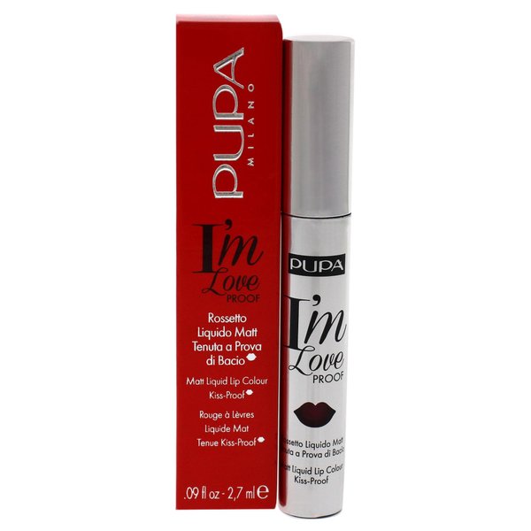 Pupa Milano I Am Love Proof Matt Liquid Lip Color - Gives Super-Intense Colour - Offers A Matte, Velvety Effect - Ultra-Comfortable Texture Adheres Perfectly To Lips - 012 Burgundy Red - 0.09 OZ