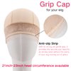 Isshin Beauty Wig Grip Cap Women Adjustable: Wig Gripper with Ear-Cutouts Natural Lace Edge - Gluless Non Slip-Off Band with Velcro No-Headache Comfortable Breathable (LightBrown)