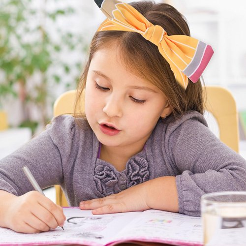 Totelux Back to School Pencil Headband Bow Hair Band Yellow Hair Accessories for Women Girls Teachers Toddler Student School Classroom Party Supplies