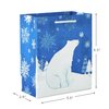 Hallmark 6" Christmas Gift Bags (6 Small Bags: Blue and White, Polar Bear, Snowflakes, Reindeer and Trees) for Holiday Parties, Gift Cards, Teacher Presents, Party Favors