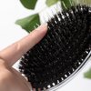Mermaid Extension Care Boar Bristle Brush | Gentle Hair Extension and Wig Care | Natural Boar Bristles for Enhanced Beauty and Longevity | Effortless Detangling and Styling | Comfortable Grip