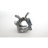 Small mini dark silver blue crystal square hair claw clip bridal clip