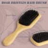 FORANYO Boar Bristle Hair Brush, Soft Bristle Hair Brush Boar Bristle Brush for Thick Hair Fine Hair, Paddle Hair Brush Boar Brush For Women Men