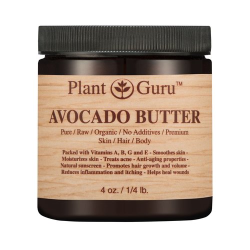 Avocado Body Butter 4 oz. 100% Pure Raw Fresh Natural Cold Pressed. Skin, Hair, Nail Moisturizer, DIY Creams, Balms, Lotions, Soaps.
