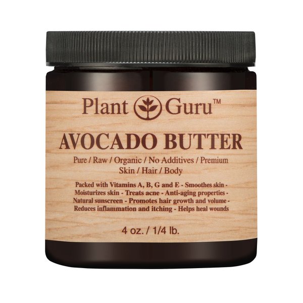 Avocado Body Butter 4 oz. 100% Pure Raw Fresh Natural Cold Pressed. Skin, Hair, Nail Moisturizer, DIY Creams, Balms, Lotions, Soaps.
