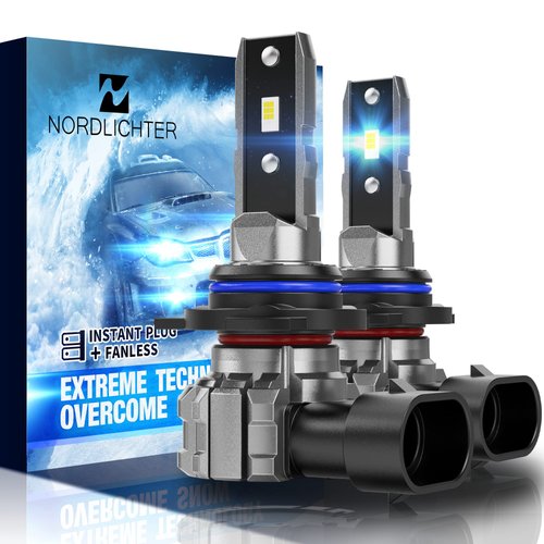 N NORDLICHTER 9012 Fog Light, HIR2 Light Bulbs 12000LM 60W 6500K Xenon White Fanless Wireless Halogen Replacement for Car (Pack of 2)