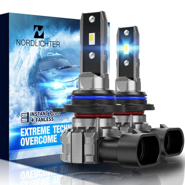 N NORDLICHTER 9012 Fog Light, HIR2 Light Bulbs 12000LM 60W 6500K Xenon White Fanless Wireless Halogen Replacement for Car (Pack of 2)