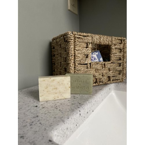 Stress Relief Custom Soap Sampler- Set of 6- Enriched with Shea Butter, Cocoa Butter and Essential Oils- Lavender Thyme, Orange Clove, Seaweed Eucalyptus, Cucumber Mint, Goat Milk and Custom Scent