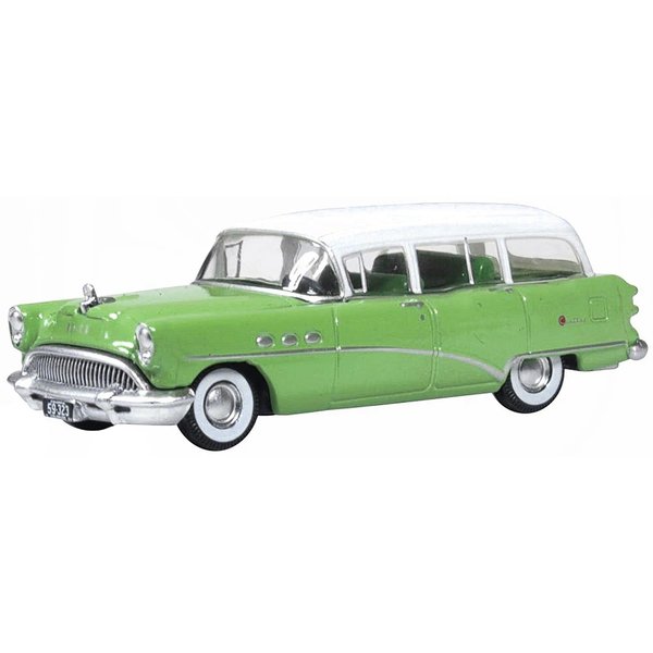1954 Century Estate Wagon Willow Green and White 1/87 (HO) Scale Diecast Model Car by Oxford Diecast 87BCE54003
