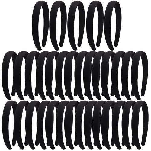 Candygirl 0.8 Inch Wide Satin Covered Headbands DIY Ribbon Headbands for Girls Women Craft
