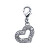 Mirage Pet Products Lobster Claw Heart Charm Clear