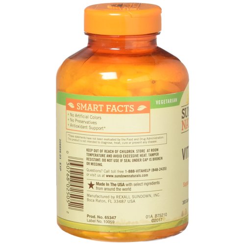 Sundown Naturals Vitamin Supplement High Potency Vitamin C 1000 mg - 300 Caplets