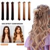 Rukebu Heatless Hair Curlers for Overnight Curls, No Heat Curl Rods with Hook for Long & Medium Blowout Hair (Black)