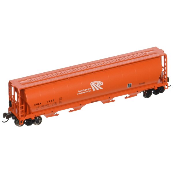 Bachmann Industries Potash Canadian 4-Bay Cylindrical Grain Hopper Car (N Scale)