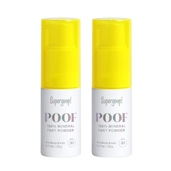 Supergoop! Poof 100% Mineral Part Powder - 0.71 oz, Pack of 2 - SPF 35 PA+++ Scalp Sunscreen with Broad Spectrum UV Protection - Cruelty-Free Formula with Vitamin C