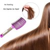 2Pack Curved Vented Hair Brush Detangling, Boar Bristles Hair Brush Professional Vent Styling Brush for Women, Men, Girls Wet Dry Long Curly Thick Straight Hair (Pink& Purple)
