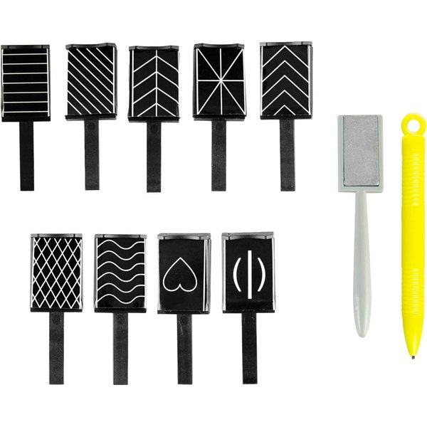 11 Piece Magnet Nail Art Polish Tool Set, Cat Eye Gel Polish 3d Gel Nails Cat Eye Plastic Tool-Suitable for DIY 3d Magnetic, Salon, Studio or Home