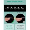480PCS Extra Long NO C Curve Nail Tips XL, 2 Packs Natural and Clear Nail Tips for Acrylic Nails Professional Set, 12 Sizes Straight Tapered Square Press on False Nail Tips for Nail Art Salon Home DIY