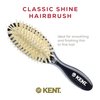 Kent CSGS Classic Shine Small Oval Cushion Straightening Brush and Hair Detangler Natural White Boar Bristle Hair Brush, Shine Hair Brush and Scalp Scrubber for Mid-Length Fine or Thinning Hair