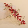 Rumtock Red Rhinestones Side Headpiece for Women Handmade Hair Comb with Crystal Handmade Long Hair Accessories (Red)