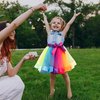 Simplicity Rainbow Tutu for Girls Princess Tutu Layered Tulle Dress up Toddler Tutu Skirt Unicorn Tutu with Headband Hair Bow