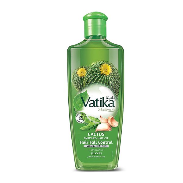 Dabur Vatika Naturals Enriched Hair Oil, Natural Moisturizing, Strengthening & Hair Oil Serum for Healthy Scalp, Nourishing Hair Oil for Soft, Manageable, Smooth & Silky Hair From Root to Tip (Cactus)