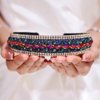 deladola Red Rhinestone Headband Beaded Hairband Prom Party Ceremony Banquet Hair Accessory for Women