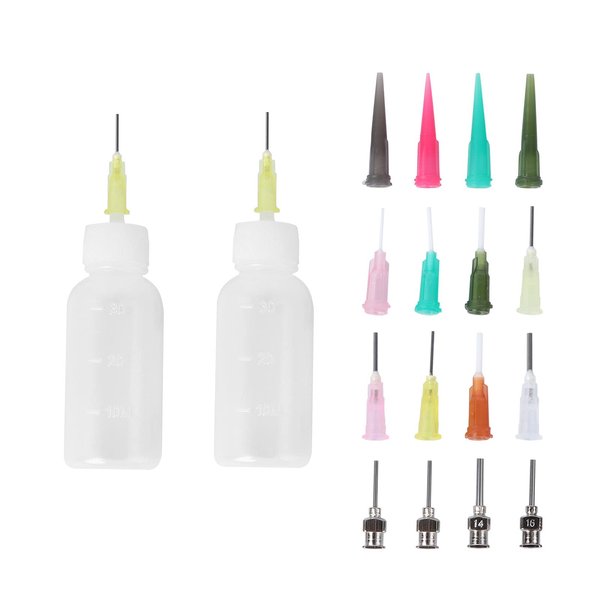 Supvox Tattoo Applicator Bottle Needle Tip Glue Temporary Henna Tattoo Kit Drawing Labels Smoking Bottle DIY Quilling Tool 18pcs
